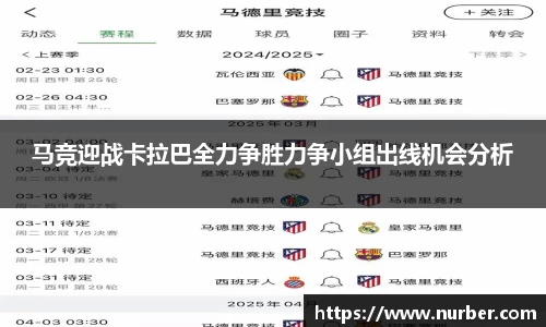 马竞迎战卡拉巴全力争胜力争小组出线机会分析
